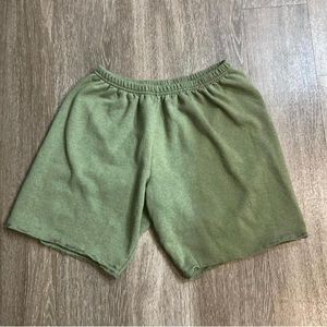 Green sweat shorts